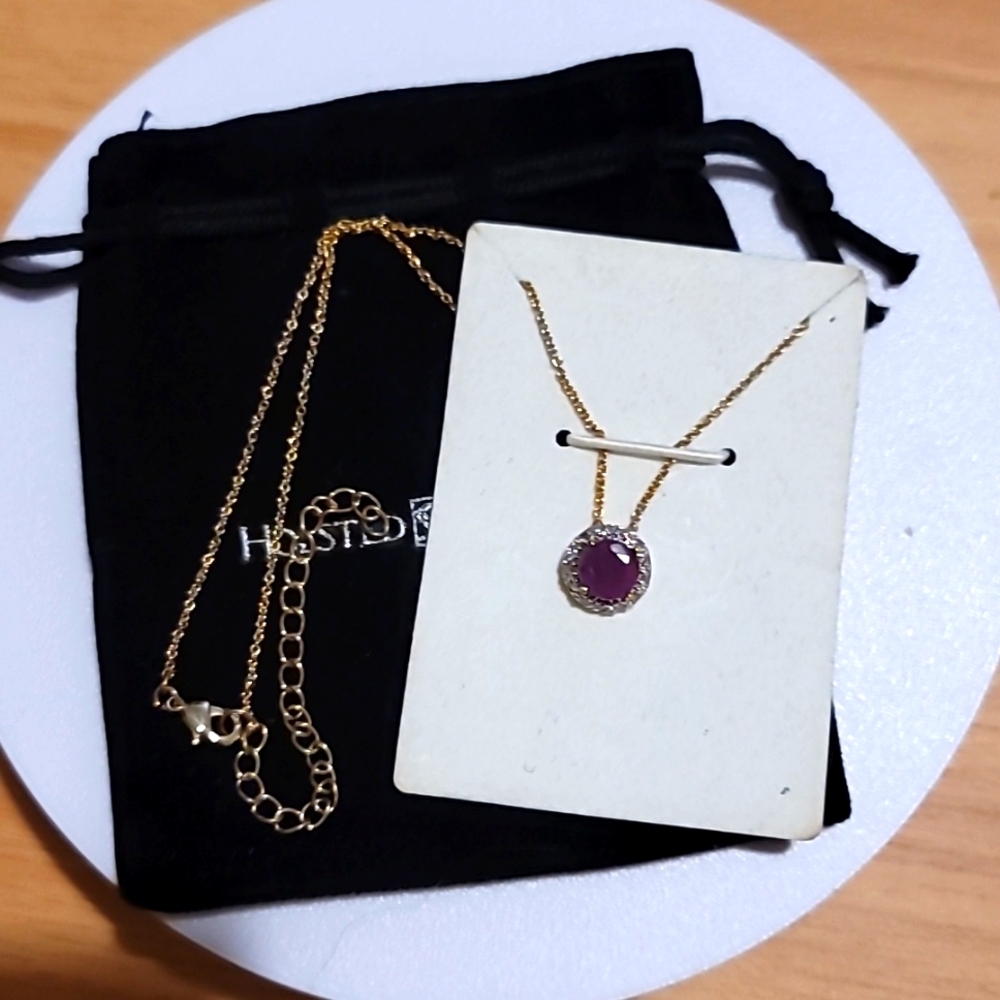 Ruby and CZ necklace